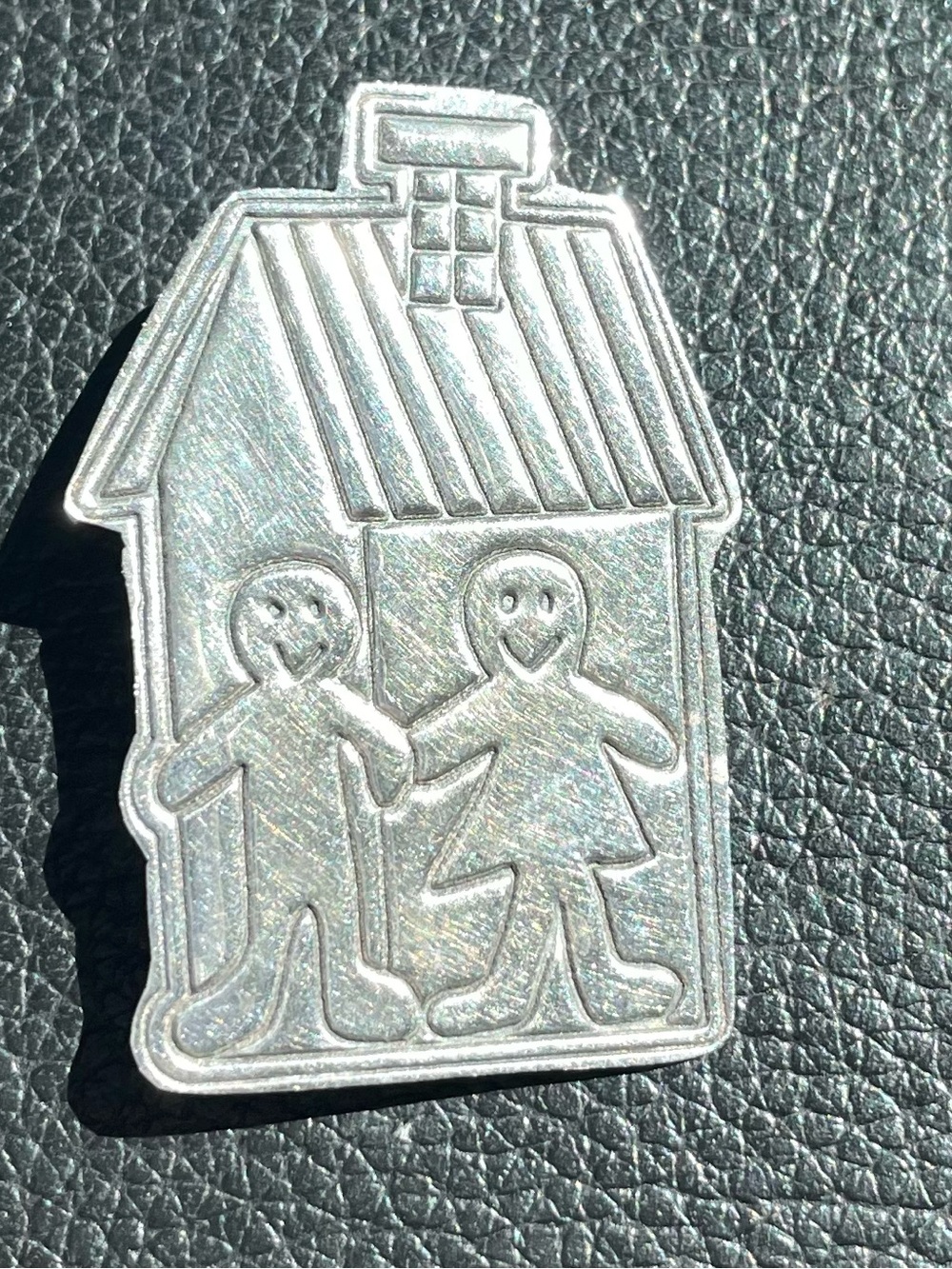 Sterling Silver Gingerbread Couple House Pin